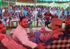 JKPCC chief VR Wani alongwith others during public meeting at Budgam on Friday.