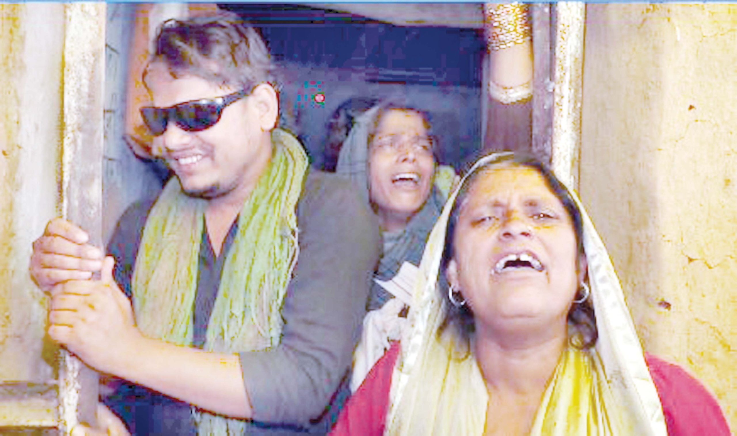 Wailing family members and blind brother of deceased Deepu in their house at Majalta in Udhampur.