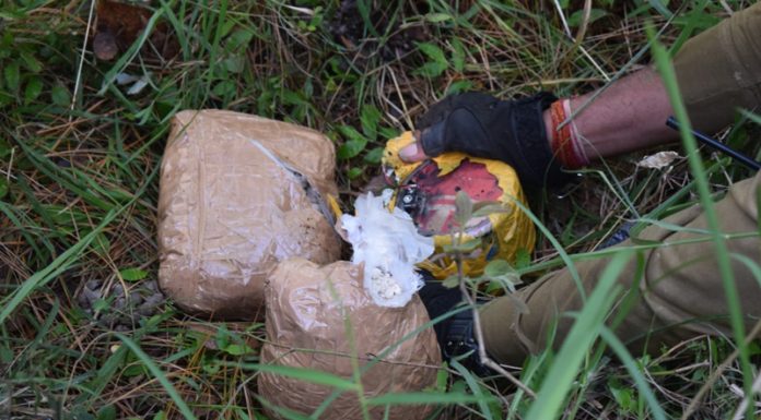 An IED and drugs recovered from the slain intruder at Mendhar on Saturday. —Excelsior/Rahi Kapoor