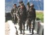 Northern Command chief Lt Gen Upendra Dwivedi at a forward location in Kashmir on Saturday.