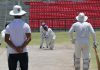 Players in action during the Ashok Sodhi Memorial Tournament at MA Stadium Jammu on Tuesday.