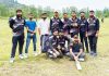 Players of Fearless Knight team pose for a photograph after winning a match in Bhaderkashi Premier League.