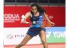Pusarla V. Sindhu competes during the women's singles quarterfinal match against China's Zhang Yiman at Malaysia Masters 2023 in Kuala Lumpur. (UNI)