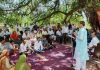 MP, Jugal Kishore Sharma addressing a public meeting at Tarore on Sunday.