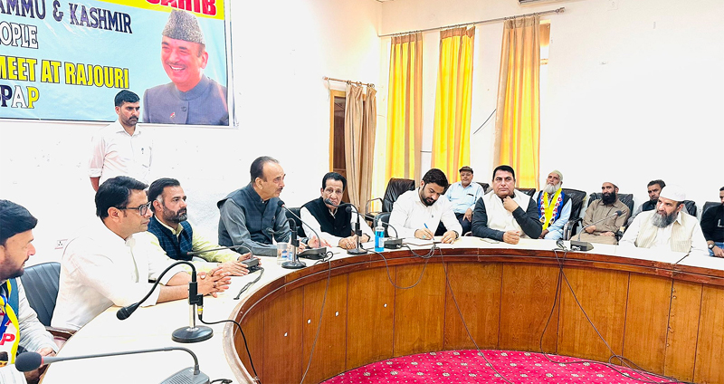 DPAP chairman Ghulam Nabi Azad chairing a meeting on Friday.