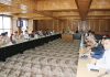DGP Dilbag Singh chairing a meeting in Srinagar on Wednesday.