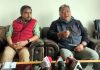 President of Leh Taxi Union addressing a press conference on Thursday. -Excelsior/Stanzin Dorjay