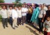 Former Minister, Ch Sukhnandan interacting with farmers on Thursday.