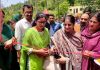 Chairperson of Sarveshwar Smile Foundation inaugurating stitching training centre in Udhampur on Thursday.