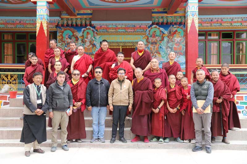 MP Ladakh, Jamyang Tsering Namgyal during tour to Tibetan colony in Choglamsar on Saturday.