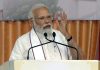 Prime Minister Narendra Modi addresses the Akhil Bhartiya Shiksha Sangh Adhiveshan in Gandhinagar, Gujarat on Friday. (UNI)