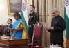 President Droupadi Murmu administered the Oath of Office to the Central Vigilance Commissioner (CVC) Praveen Kumar Srivastava at Rashtrapati Bhavan, in New Delhi on Monday. (UNI)