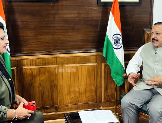 Union Minister Dr Jitendra Singh in an exclusive interview with Doordarshan News, at New Delhi on Monday.