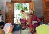 Shankracharya of Sringeri performs Puja at Sharda temple on LoC in Teetwal, Kashmir.