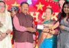 Shivani Arora receiving Dada Saheb Phalke Iconic Women award in New Delhi.