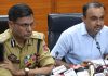 Divisional Commissioner Ramesh Kumar and ADGP Jammu Mukesh Singh at a press conference in Jammu on Friday. —Excelsior/Rakesh
