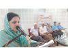 A poetess presenting a poem during a Mushaira held at KL Saigal Hall in Jammu on Wednesday.