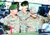 Army chief Gen Manoj Pande at a forward location in Rajouri sector on Saturday. —Excelsior/Imran
