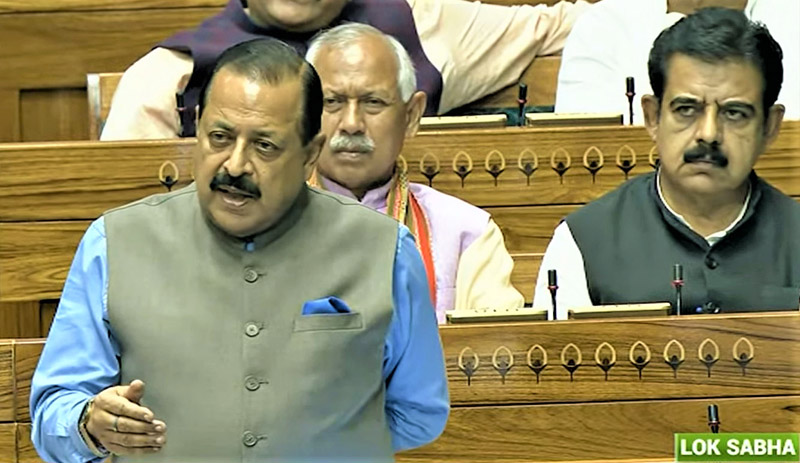 Union Minister, Dr Jitendra Singh replying to the debate on ‘Chandrayaan-3’ in Lok Sabha on Thursday.