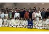 Judokas posing for group photograph with dignitaries at Jammu on Thursday.