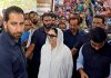 Waqf Chairperson Dr Darakhshan Andrabi during visit to Auqaf Market in Srinagar on Tuesday. -Excelsior/Shakeel