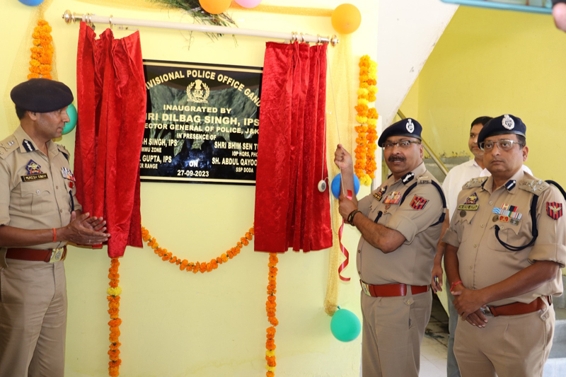 DGP Dilbag Singh inaugurating SDPO office at Gandoh in Doda district on Wednesday.