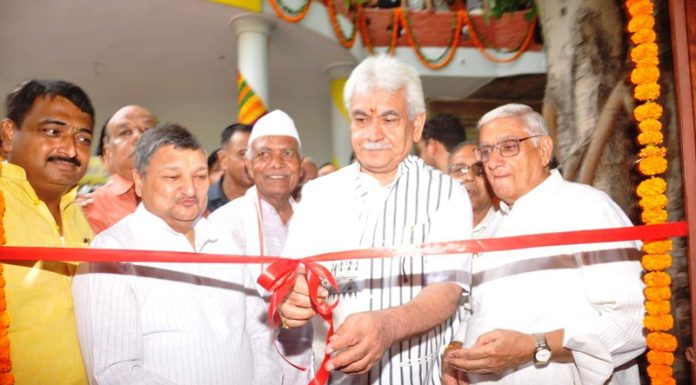 LG Manoj Sinha at an event in Ghazipur on Friday.