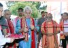 LG Manoj Sinha inaugurating Gayatri Bhawan at Nomain in Katra on Wednesday.