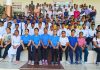 Budding players posing for a group photograph with dignitaries at Katra on Saturday.