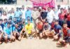 DIG Jammu -Samba -Kathua Range, Shakti Kumar Pathak posing with Kabaddi players on Saturday.
