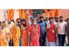 Chhari Yatra returning from Shri Buddha Amarnath Ji Shrine at Mandi to Poonch on Thursday. -Excelsior/Ramesh Bali