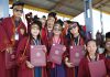 CIBS students posing for a group photograph during first Convocation Ceremony in Leh on Saturday.
