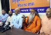 Leaders of Dharma Jagran Samanvya addressing a press conference at Jammu on Thursday. -Excelsior/Rakesh