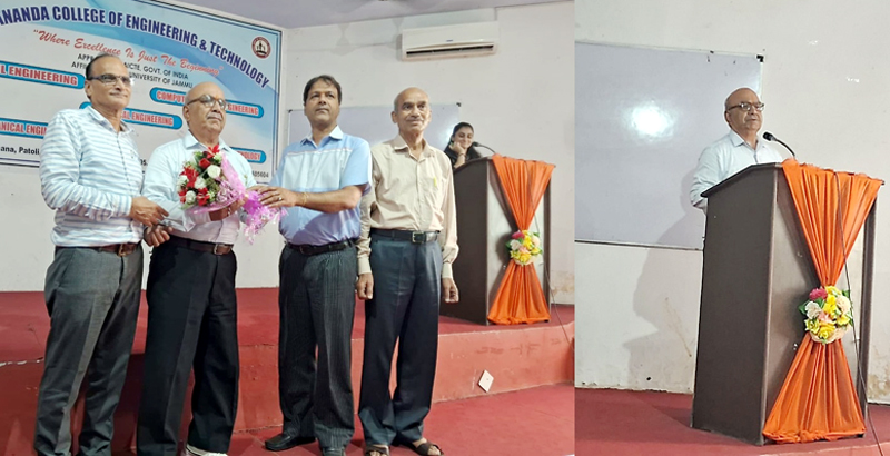 Er. P.K. Nanda felicitated by the faculty members of YCET on Monday.