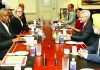 External Affairs Minister S. Jaishankar in a delegation-level meeting with US Secretary of Defense Lloyd Austin, in Washington, USA.