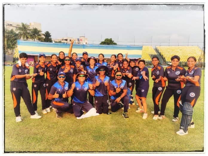 J&K Women's U-19 Cricket team posing for photograph.