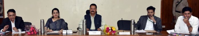 DDC Chairman Udhampur chairing a meeting on Monday.