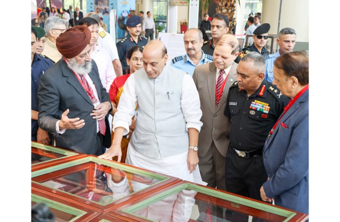 Defence Minister Rajnath Singh at the inauguration of 1st Indian Military Heritage Festival, in New Delhi on Saturday. (UNI)