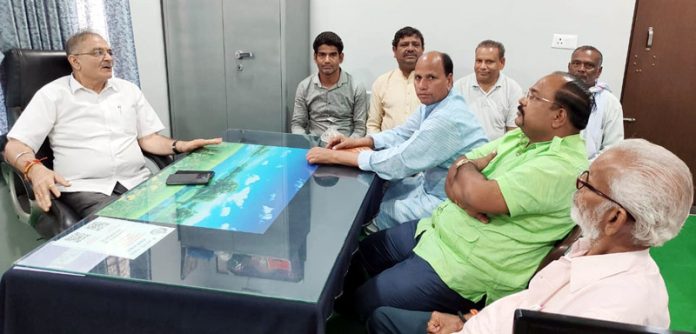 Former Dy CM J&K, Kavinder Gupta during an election meeting in Bandi Kuin in Rajasthan on Monday.