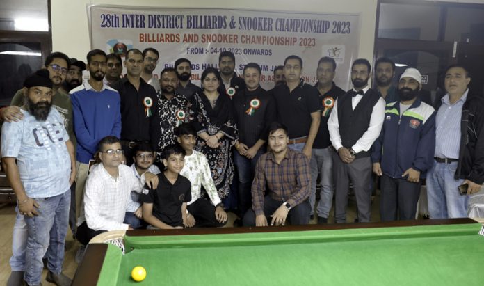 Winners of Snooker and Billiards Championship posing for a group photograph. -Excelsior/Rakesh