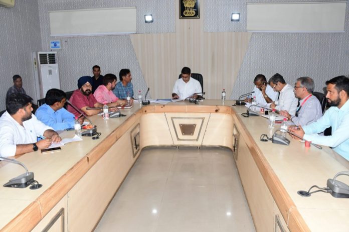 DC Rajouri chairing a meeting on Thursday.