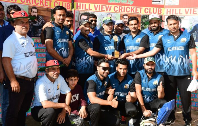 DC XI cricket team posing with trophy during a friendly match on Thursday.