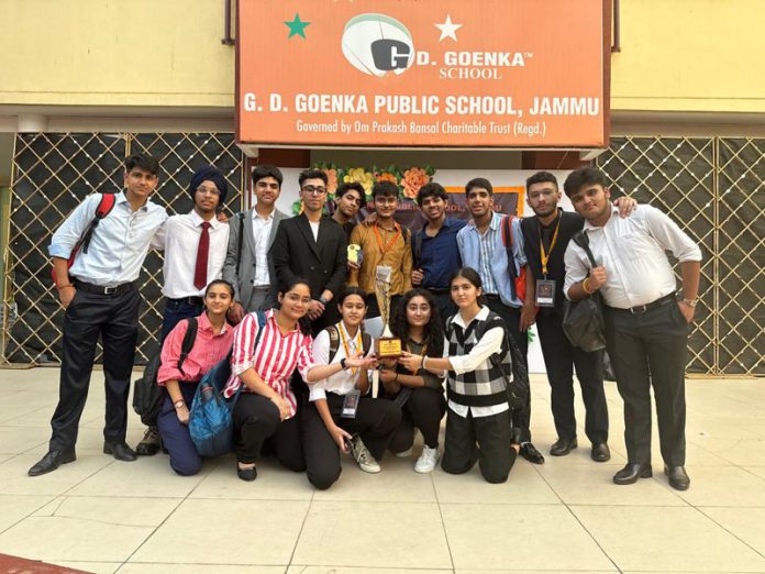 A group of Jodhamal delegates posing with trophy.
