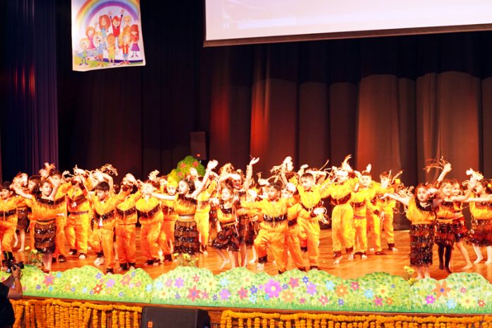 Tiny tots of Heritage School presenting a colourful cultural performance during 19th Annual Day function.