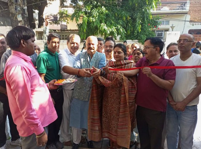 BJP leaders inaugurating a medical checkup camp in Ward 8, Jammu on Wednesday.