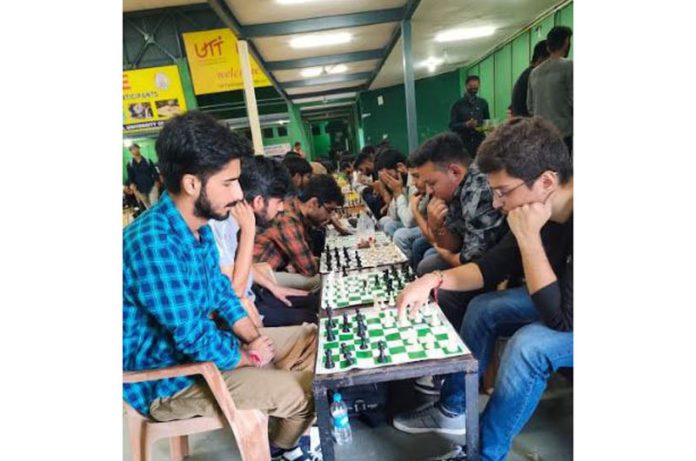 Players evincing keen interest during Chess games.