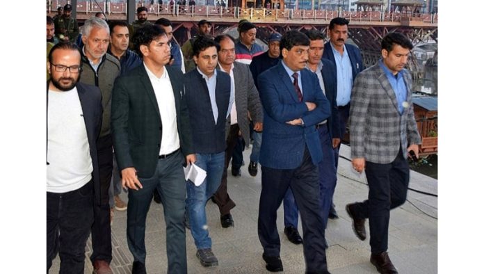 CS Dr Arun Kumar Mehta during visit to Srinagar City on Saturday.