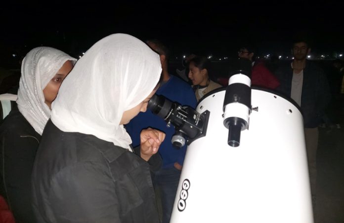 Students during sky gazing.