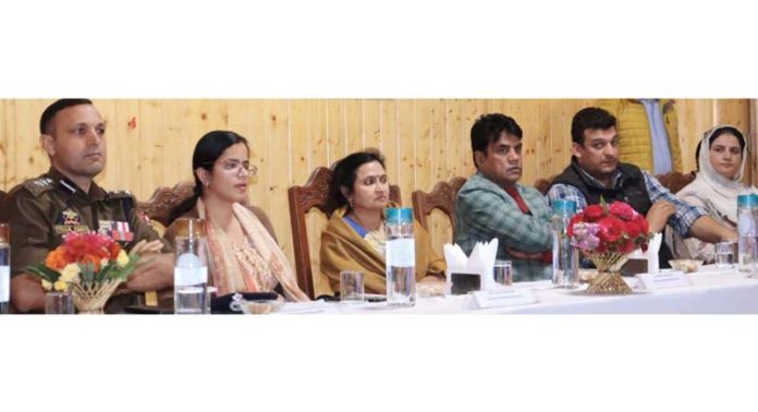 Secretary Mining Dr Rashmi Singh chairing a meeting at Kupwara on Wednesday.