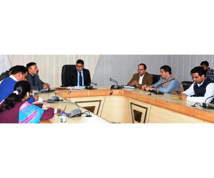 DC Rajouri Vikas Kundal chairing a meeting.